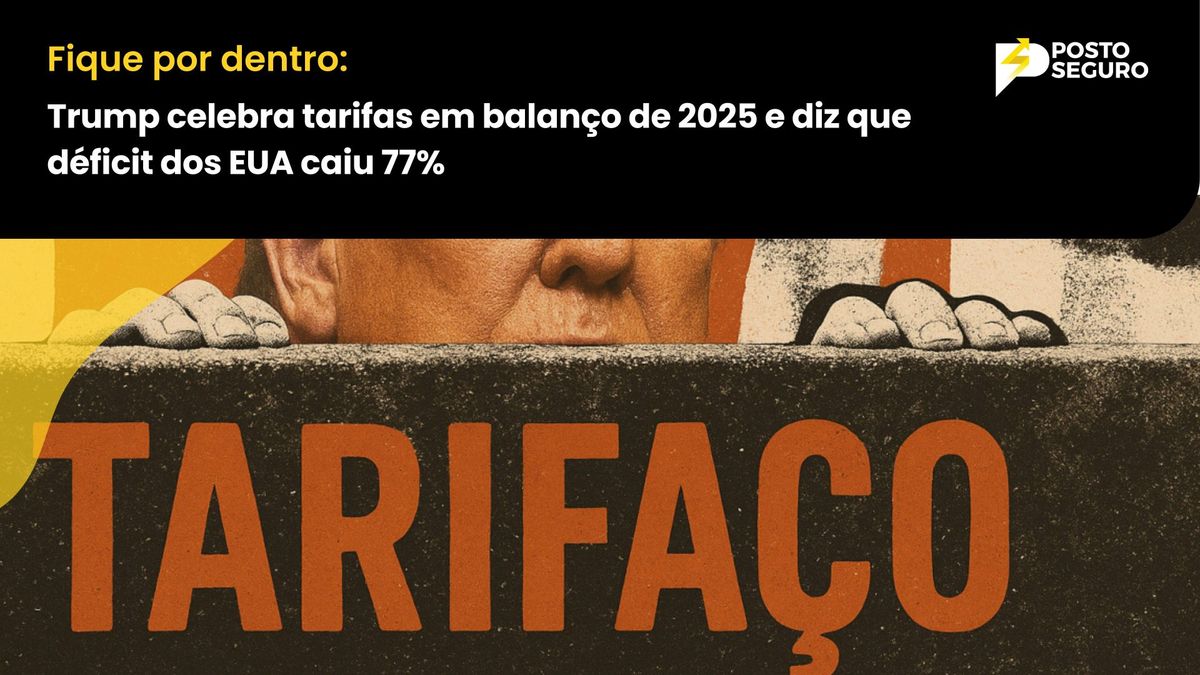 Trump celebra tarifas em balanço de 2025 e diz que déficit dos EUA caiu 77%