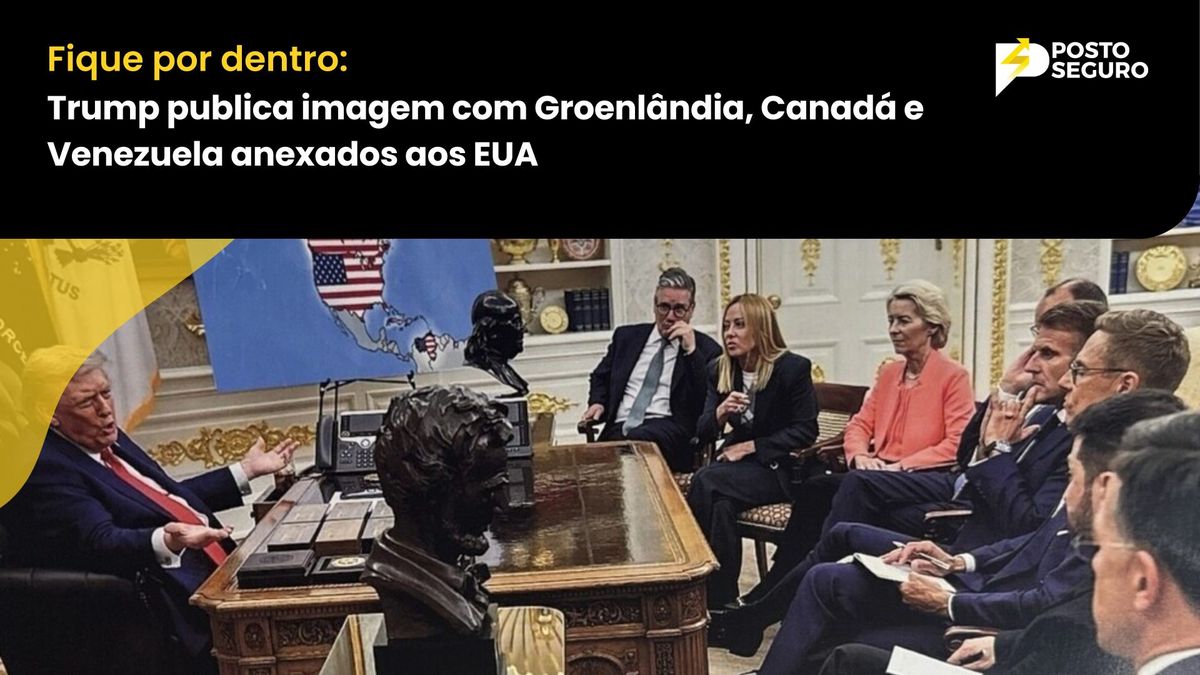 Trump publica imagem com Groenlândia, Canadá e Venezuela anexados aos EUA