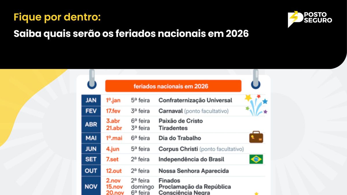 Saiba quais serão os feriados nacionais em 2026