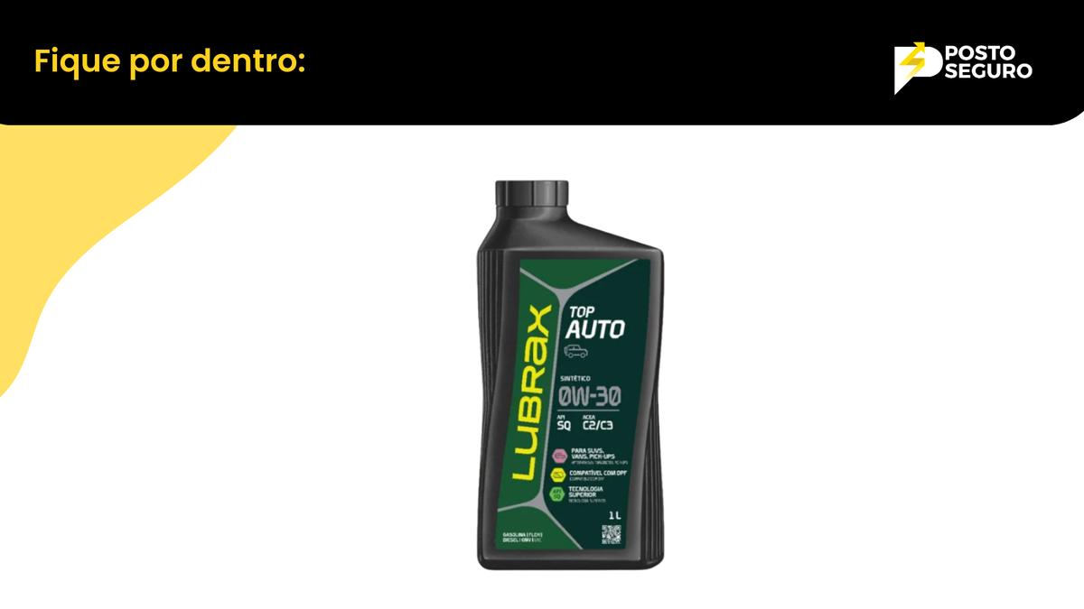 Lubrax lança óleo sintético API SQ para motores modernos