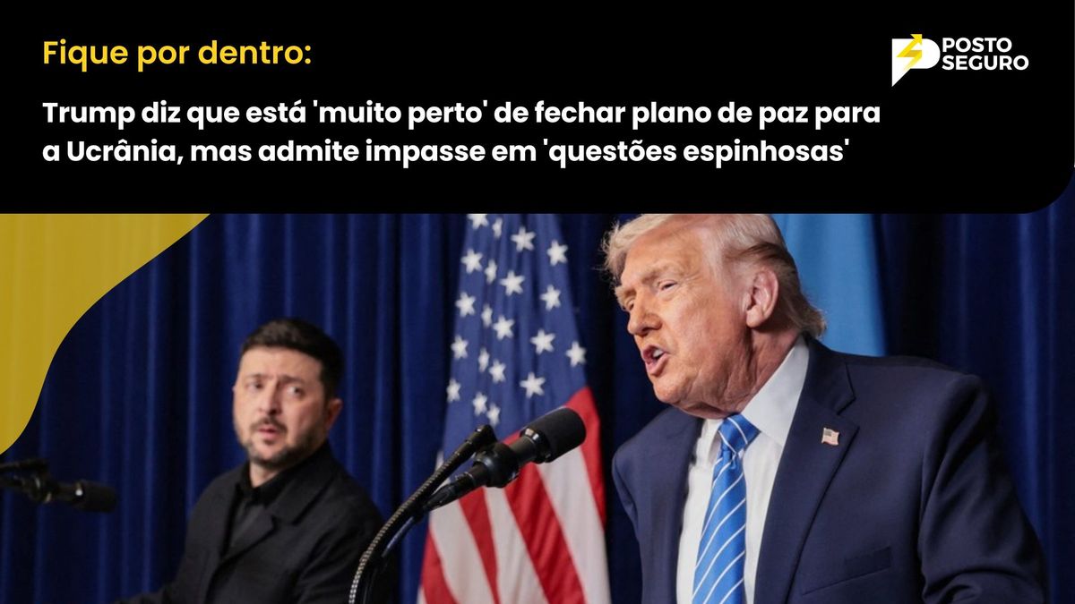Trump diz que está 'muito perto' de fechar plano de paz para a Ucrânia, mas admite impasse em 'questões espinhosas'