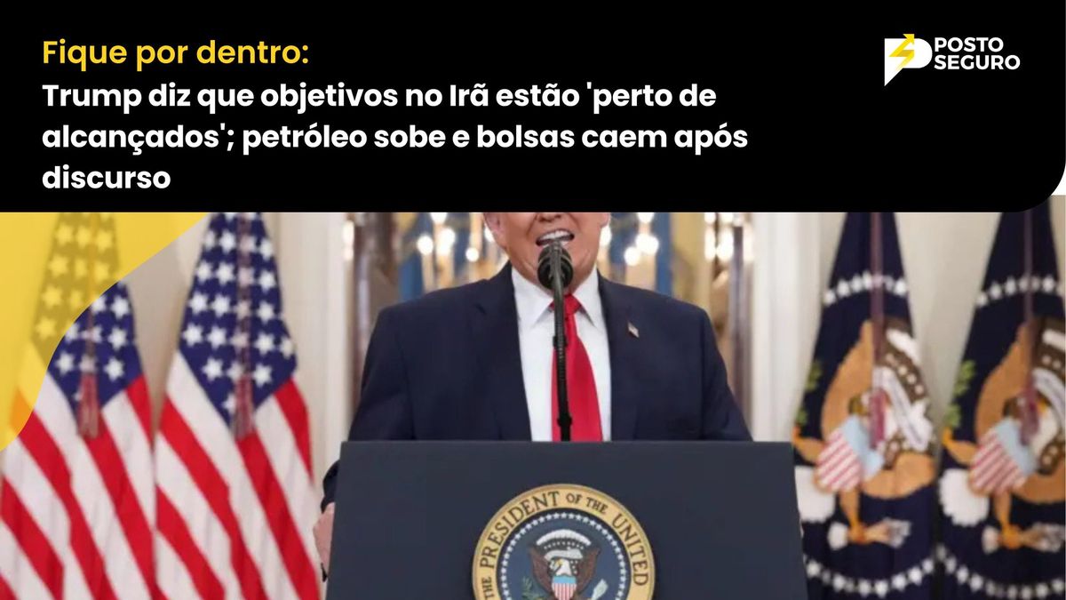 Trump diz que objetivos no Irã estão 'perto de alcançados'; petróleo sobe e bolsas caem após discurso