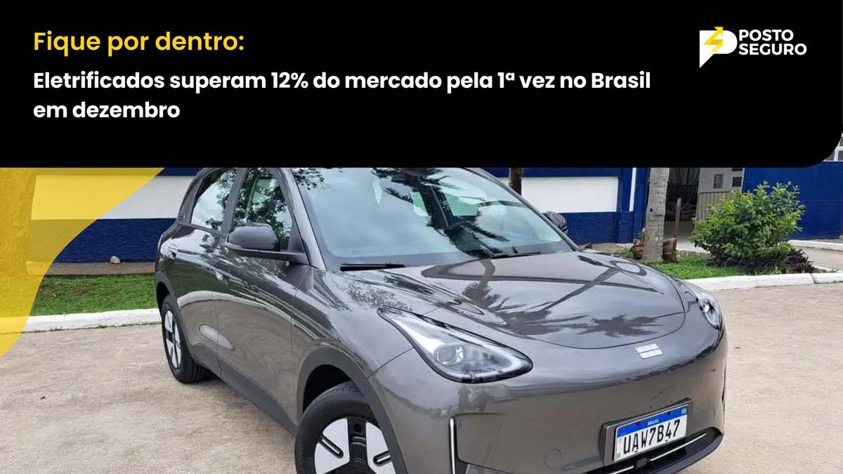Eletrificados superam 12% do mercado pela 1ª vez no Brasil em dezembro
