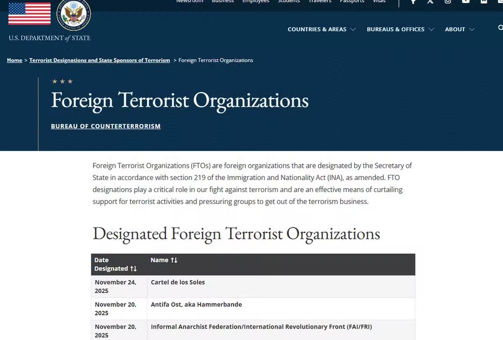 Governo Trump inclui Cartel de los Soles, que diz ser liderado por Nicolás Maduro, em lista de grupos terroristas