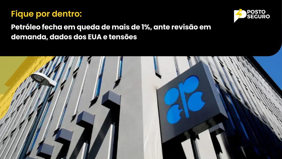 Petróleo fecha em queda de mais de 1%, ante revisão em demanda, dados dos EUA e tensões