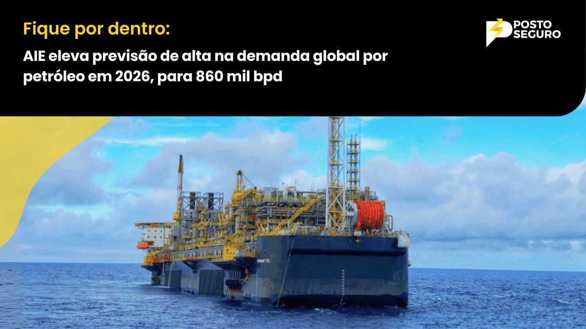 AIE eleva previsão de alta na demanda global por petróleo em 2026, para 860 mil bpd