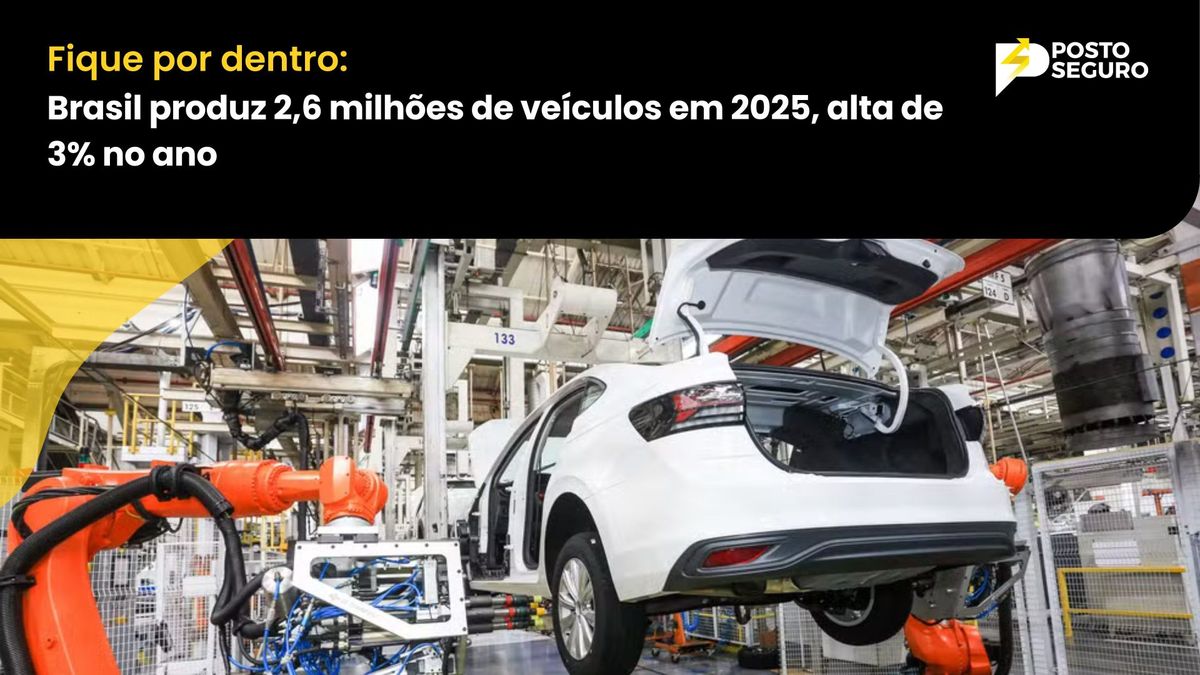 Brasil produz 2,6 milhões de veículos em 2025, alta de 3% no ano