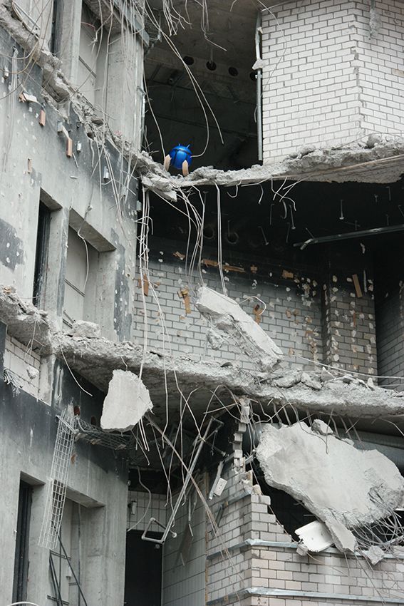 Image title for Toboggans during demolition