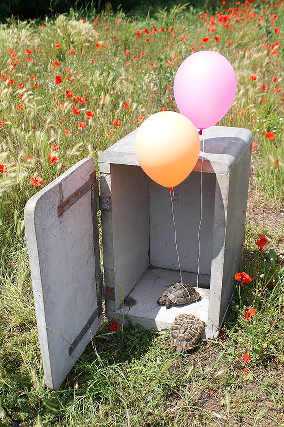 Image title for Transporting the concrete fridge