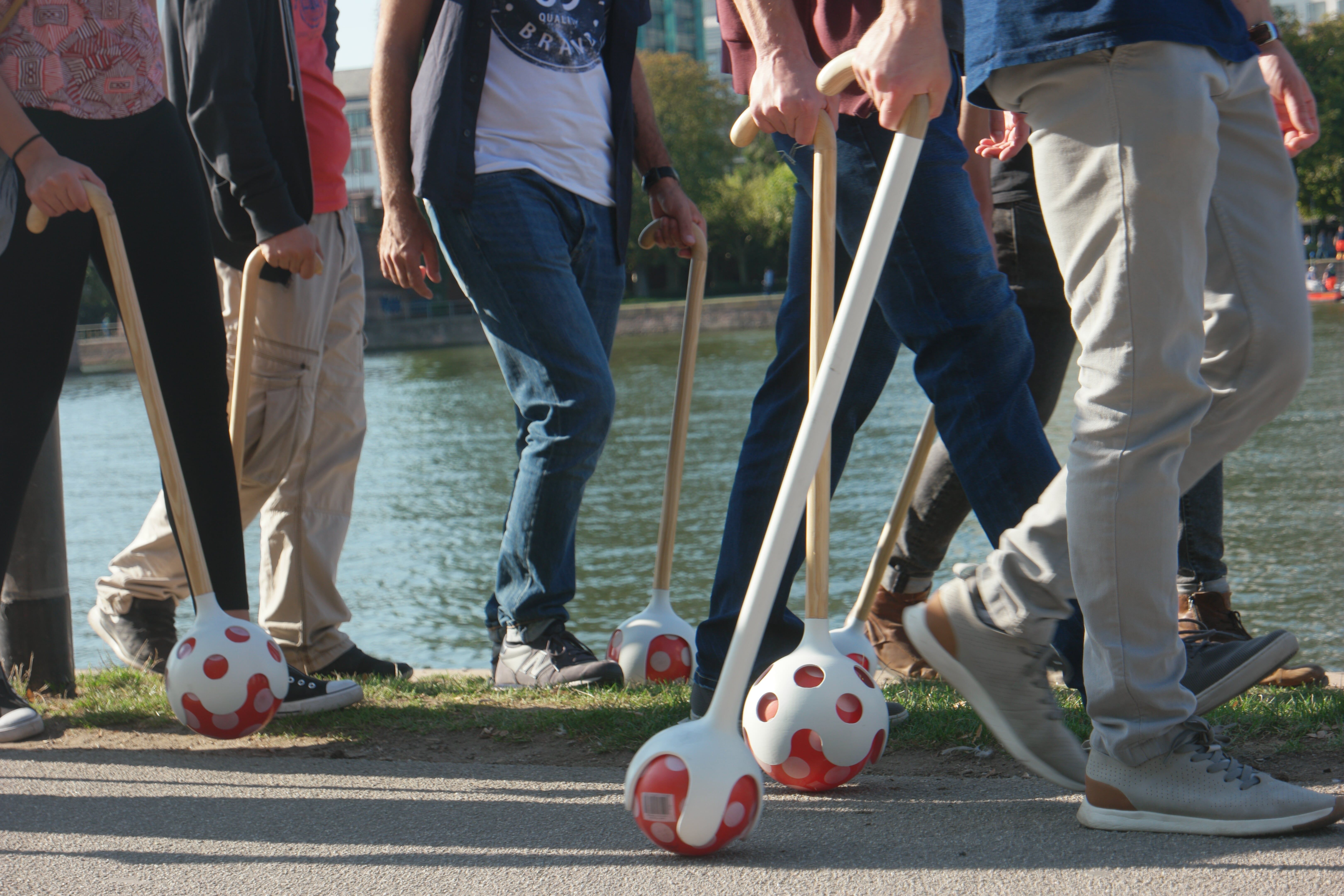 Image title for Ball walking stick games