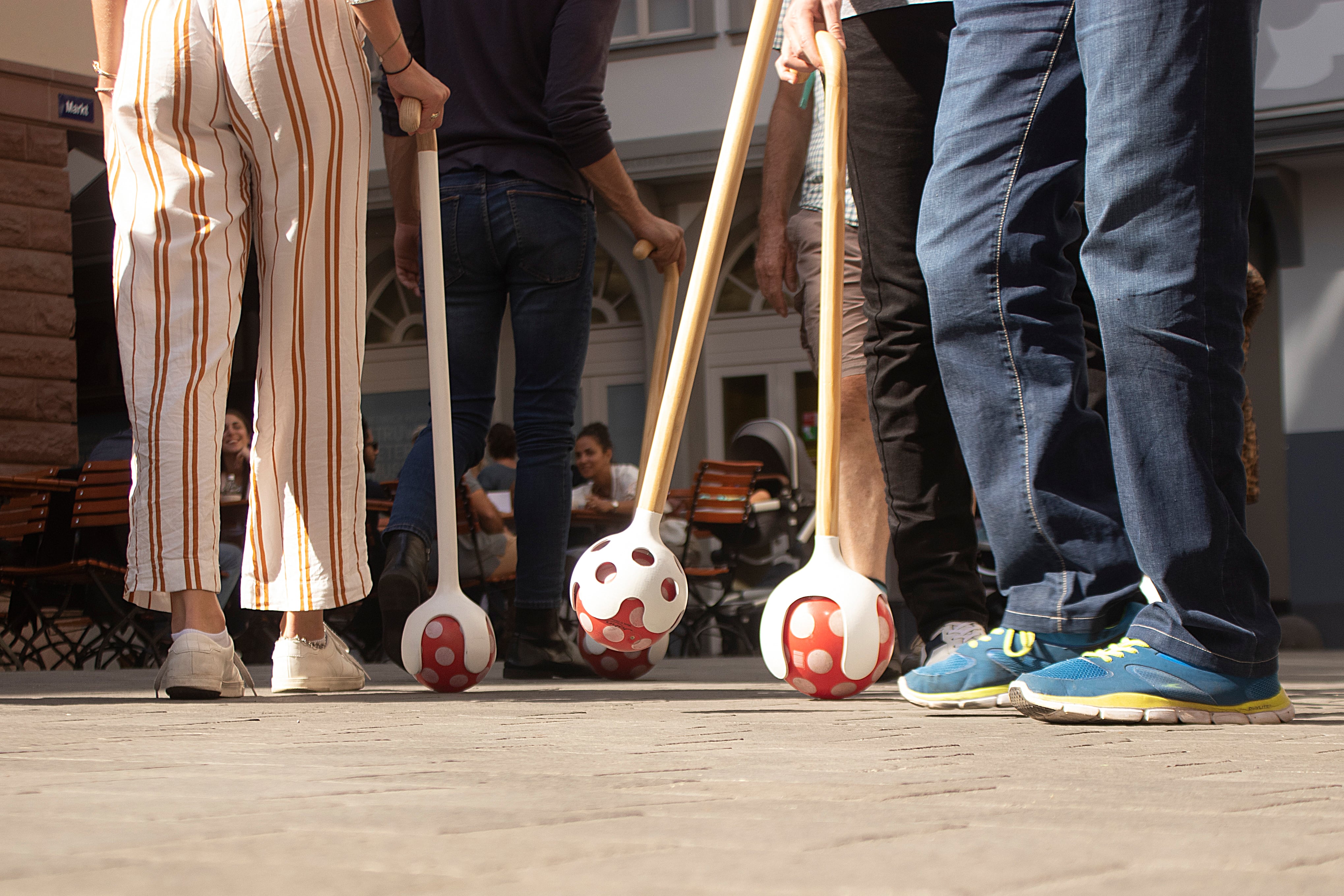 Image title for Ball walking stick games