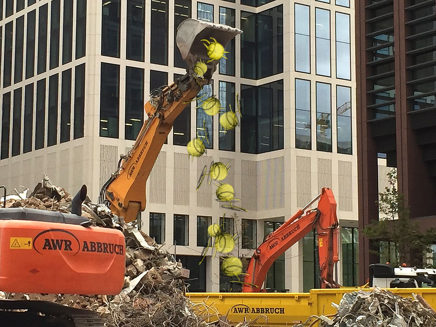 Image title for Toboggans during demolition