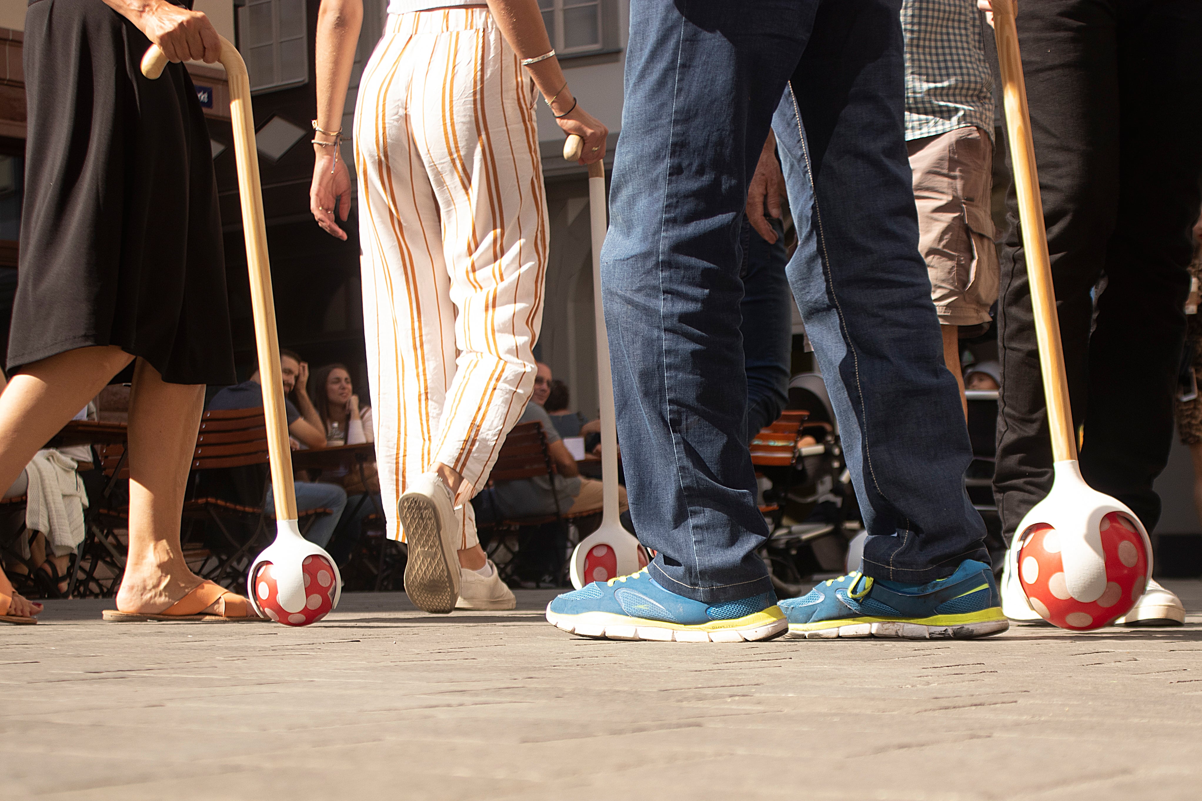Image title for Ball walking stick games