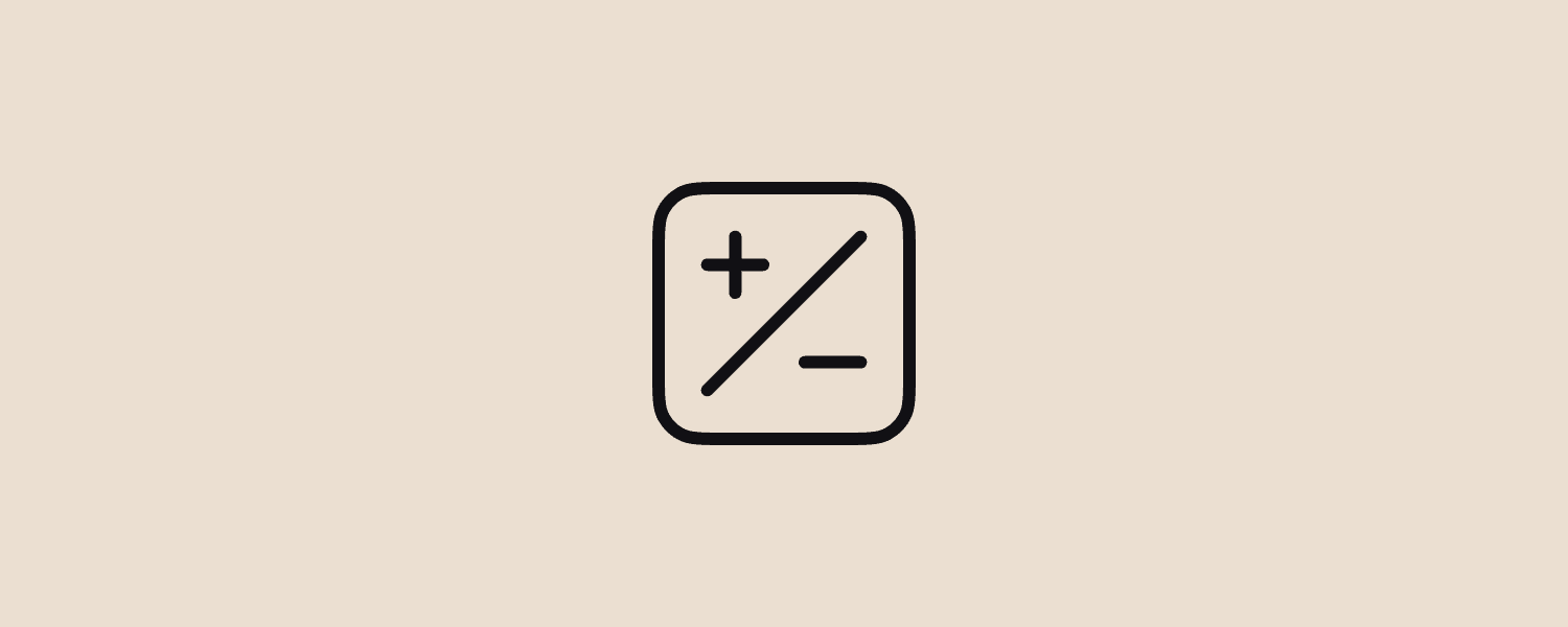 Icon showing a calculation symbol
