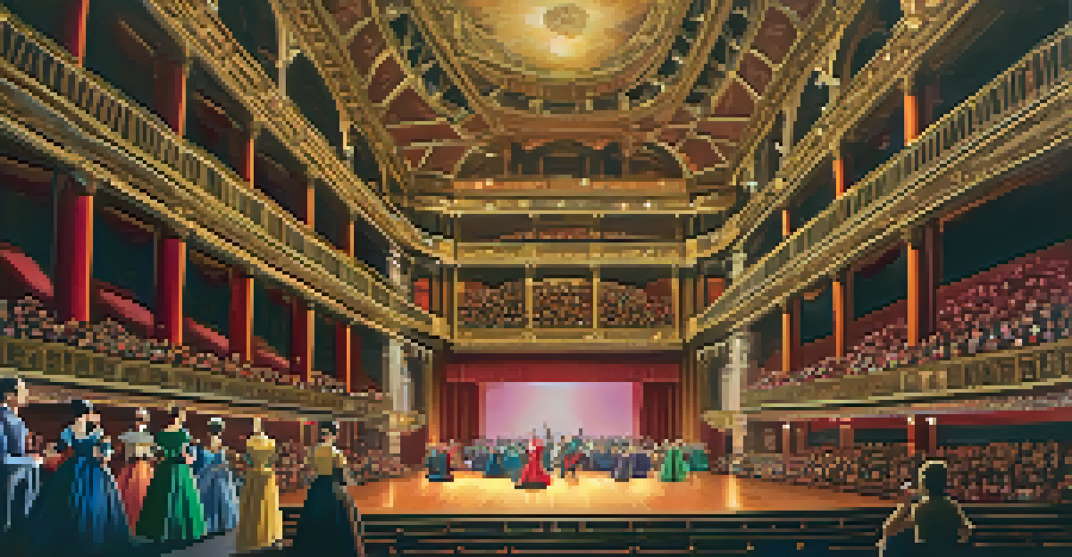 A vibrant performance on stage at the Lyric Opera of Chicago with an engaged audience in the foreground.