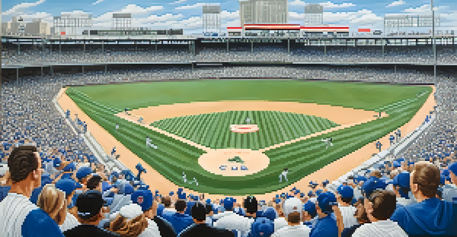 A split image of a Cubs fan celebrating at Wrigley Field and a White Sox fan cheering at Guaranteed Rate Field, highlighting the rivalry.