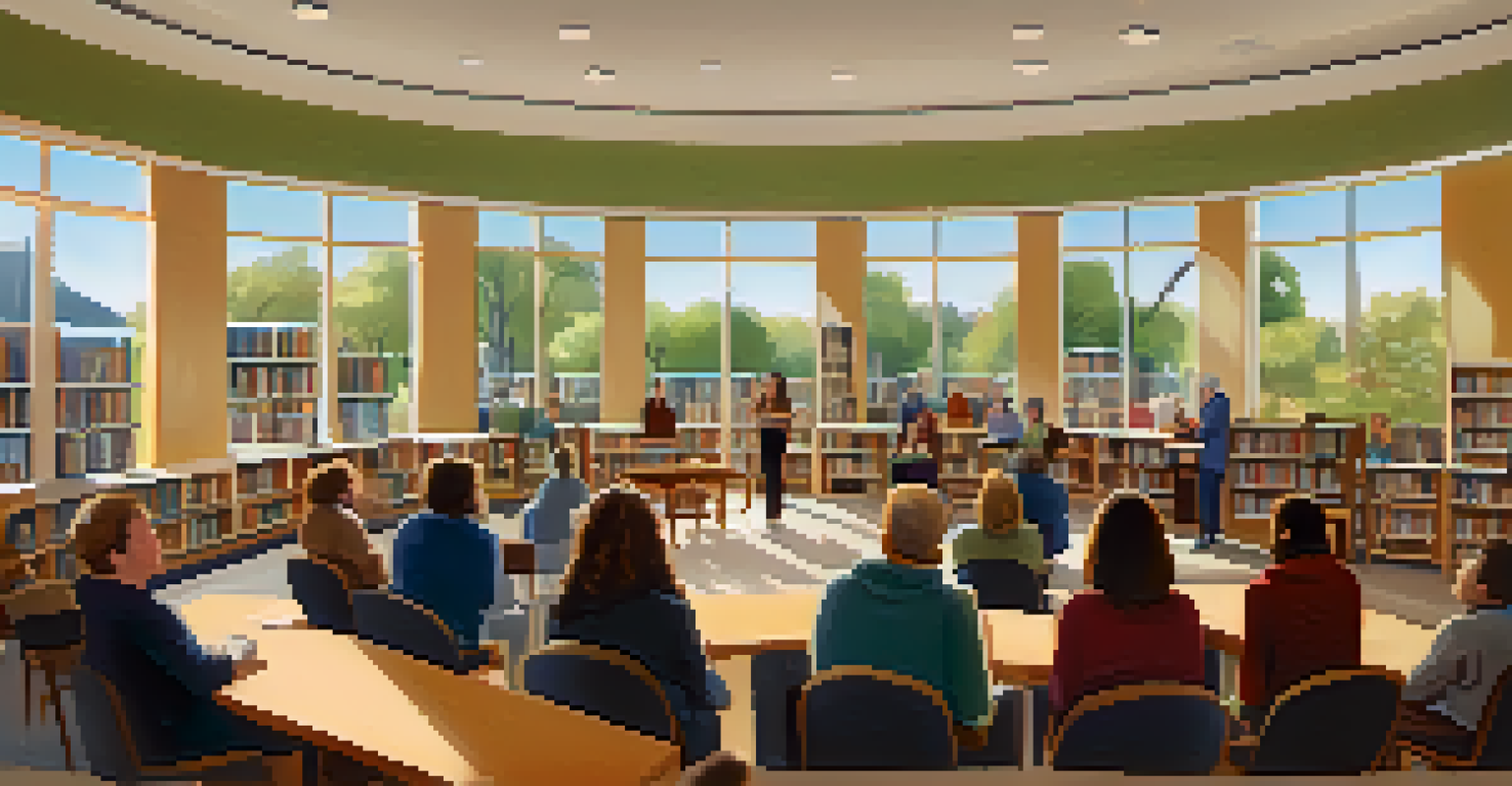 A library event featuring local authors speaking to an engaged audience.