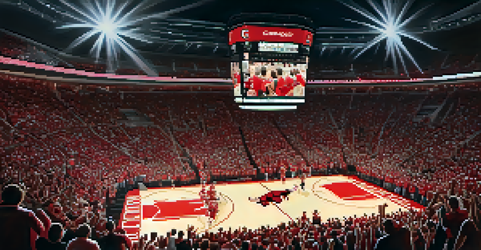 Chicago Bulls fans cheering in the United Center during a thrilling basketball game.