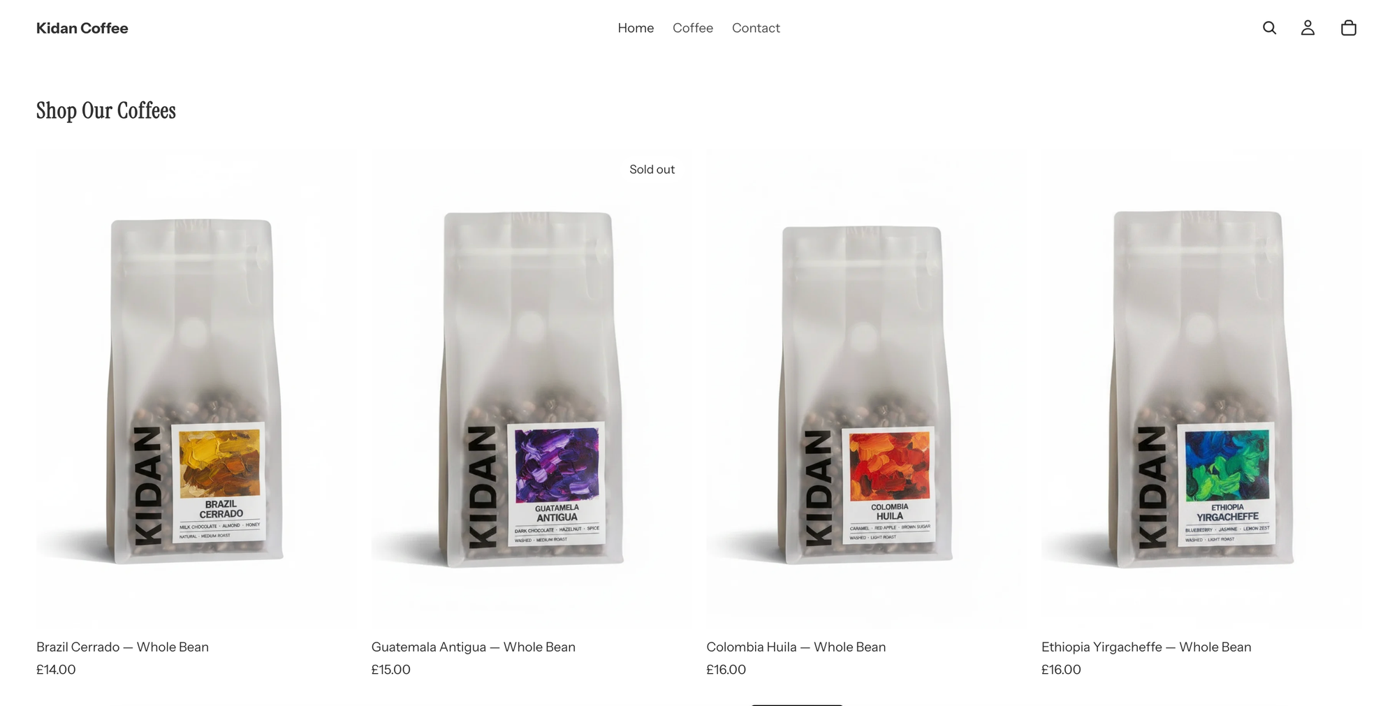 Featured Coffee - Home Page