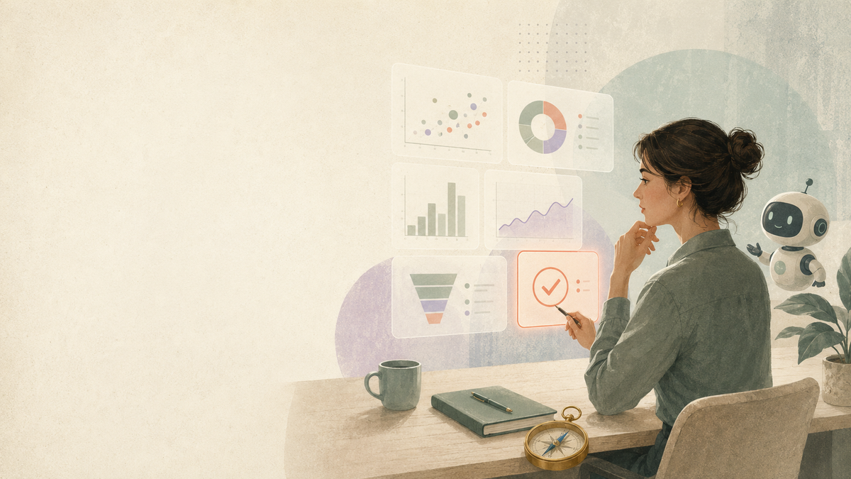 Analyst analysing data with AI