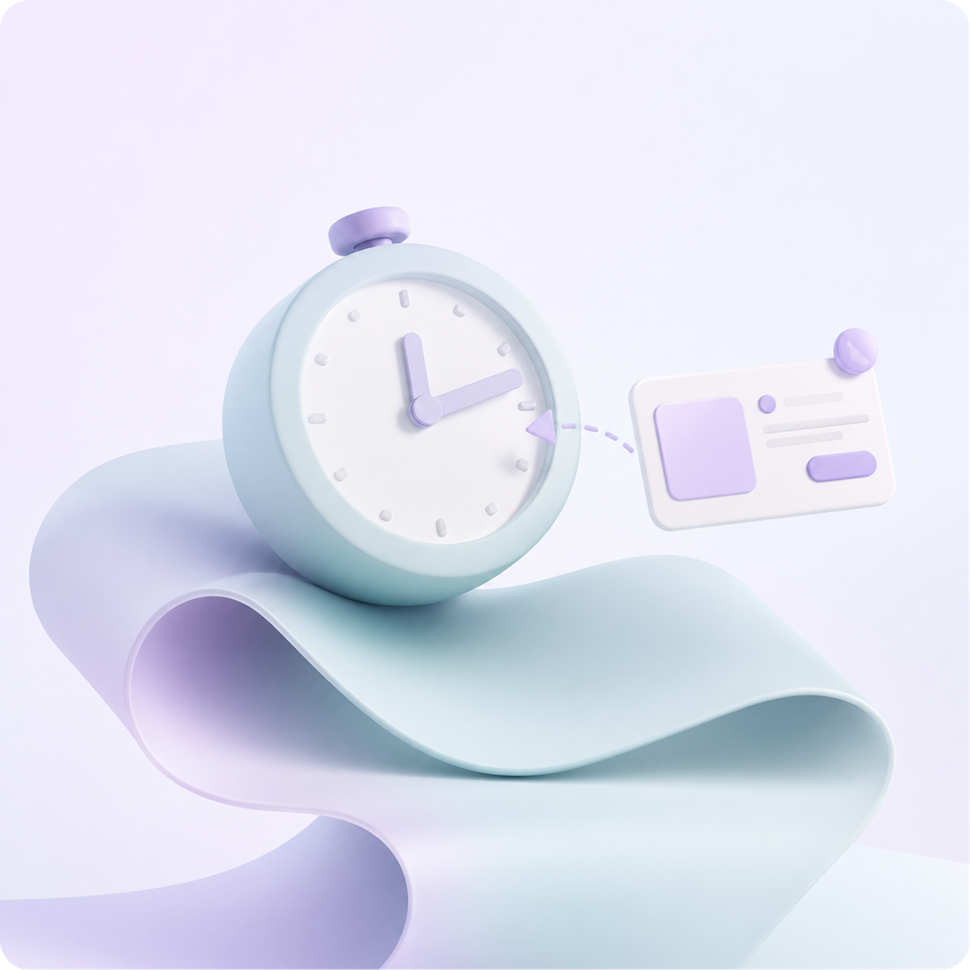 3D illustration of a clock representing how the time of the day is used to deliver a more relevant ad.