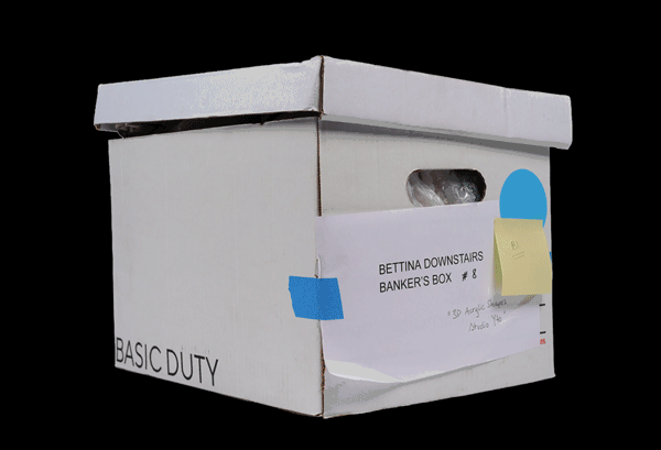 spinning archive box with different colors flashing in the background