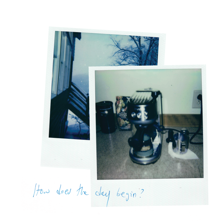 Polaroid photograph of a coffee maker