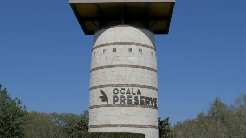 Ocala preserve entrance tower.