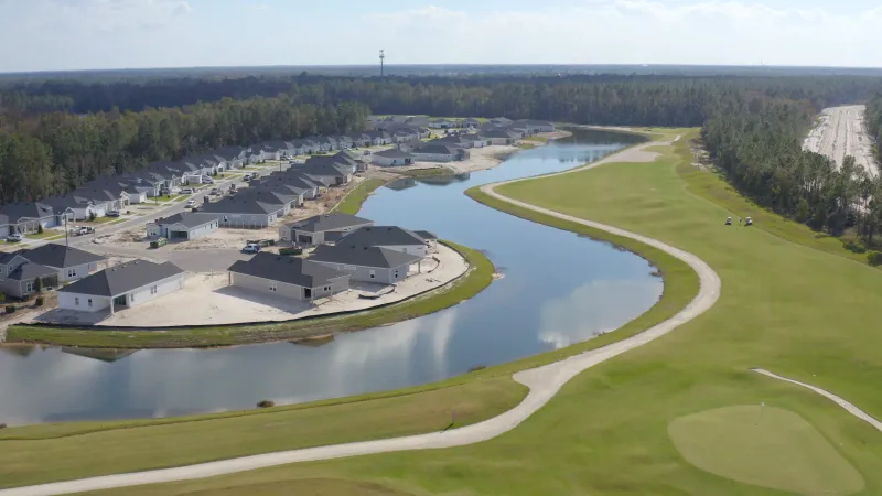 New waterfront homes at Stillwater by Lennar adjacent to the Stillwater Golf course.