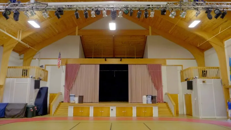 Stage located in grand ballroom.