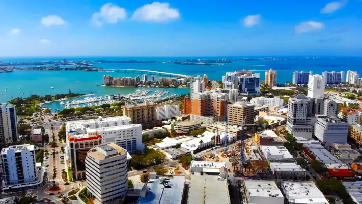 Aerial view of downtown Sarasota, Florida