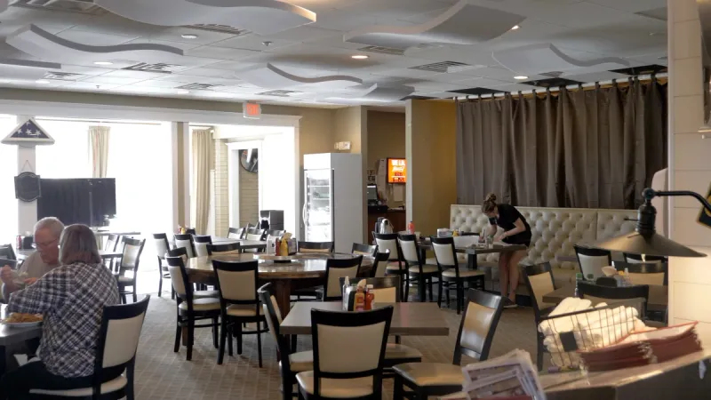 An interior view of the SummerGlen onsite restaurant with ample seating.