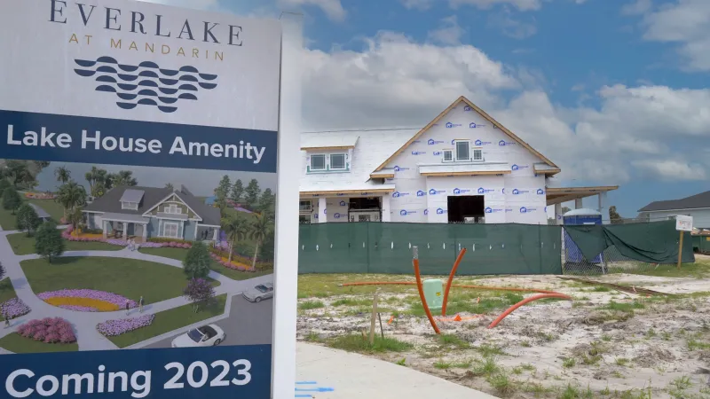 A view of the Lake House Amenity Center, the future central gathering place at Everlake at Mandarin.