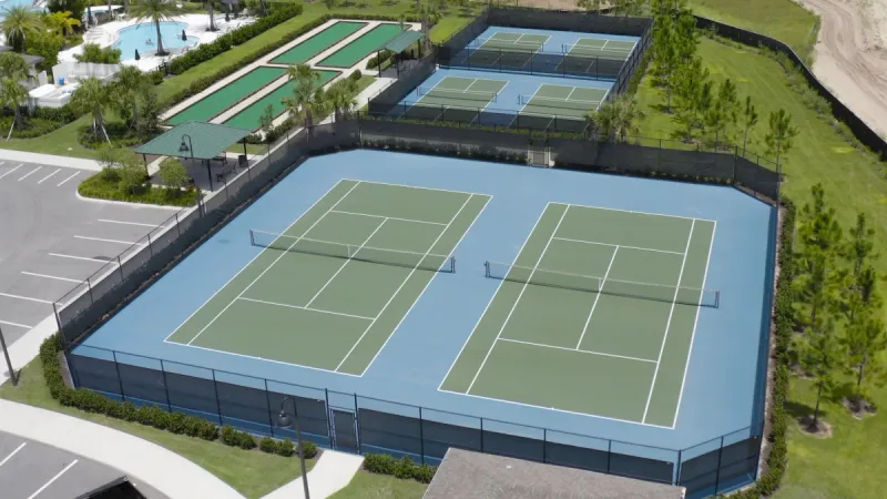 Sports courts for residents to enjoy a game of tennis or pickle ball