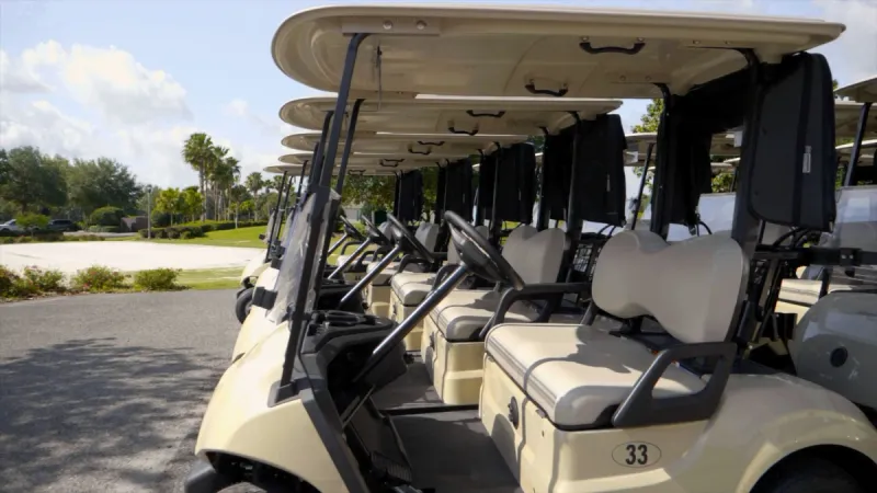 Golf carts available at the onsite course