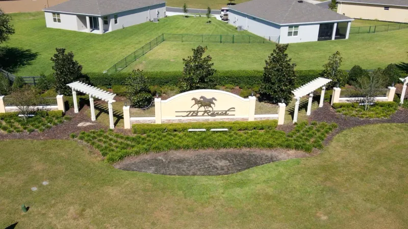 Monument sign at the entrance of JB Ranch in Ocala, FL.