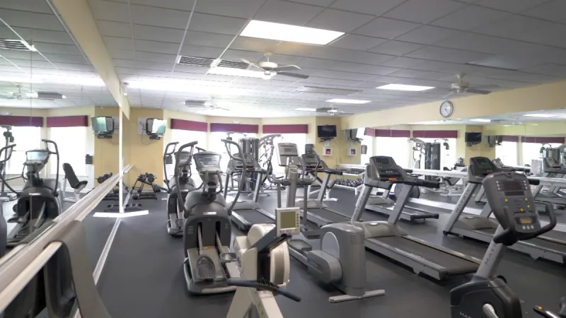Fully equipped gym for residents.