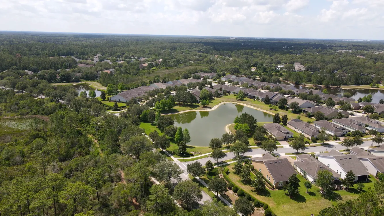 A beautiful aerial view of the Cresswind neighborhood in Deland, FL.