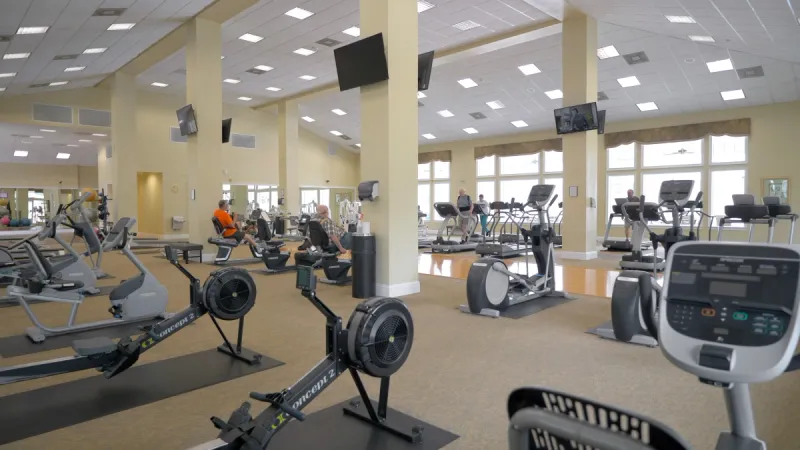 Oak Run's fully equipped fitness center.