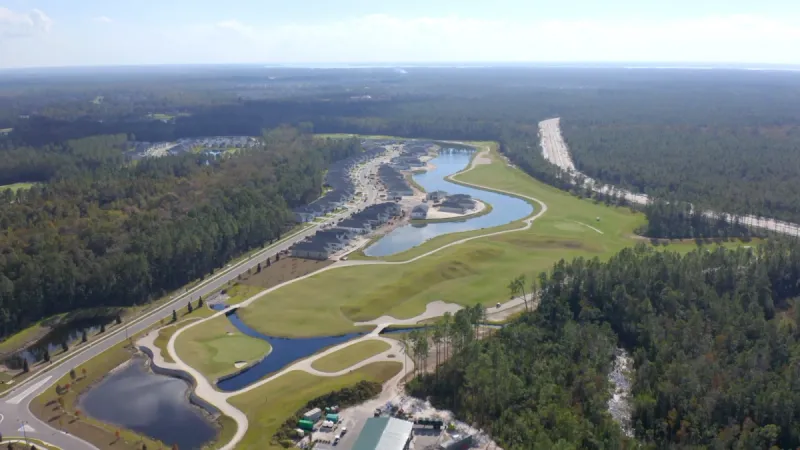 Aerial view of the Stillwater by Lennar golf course.