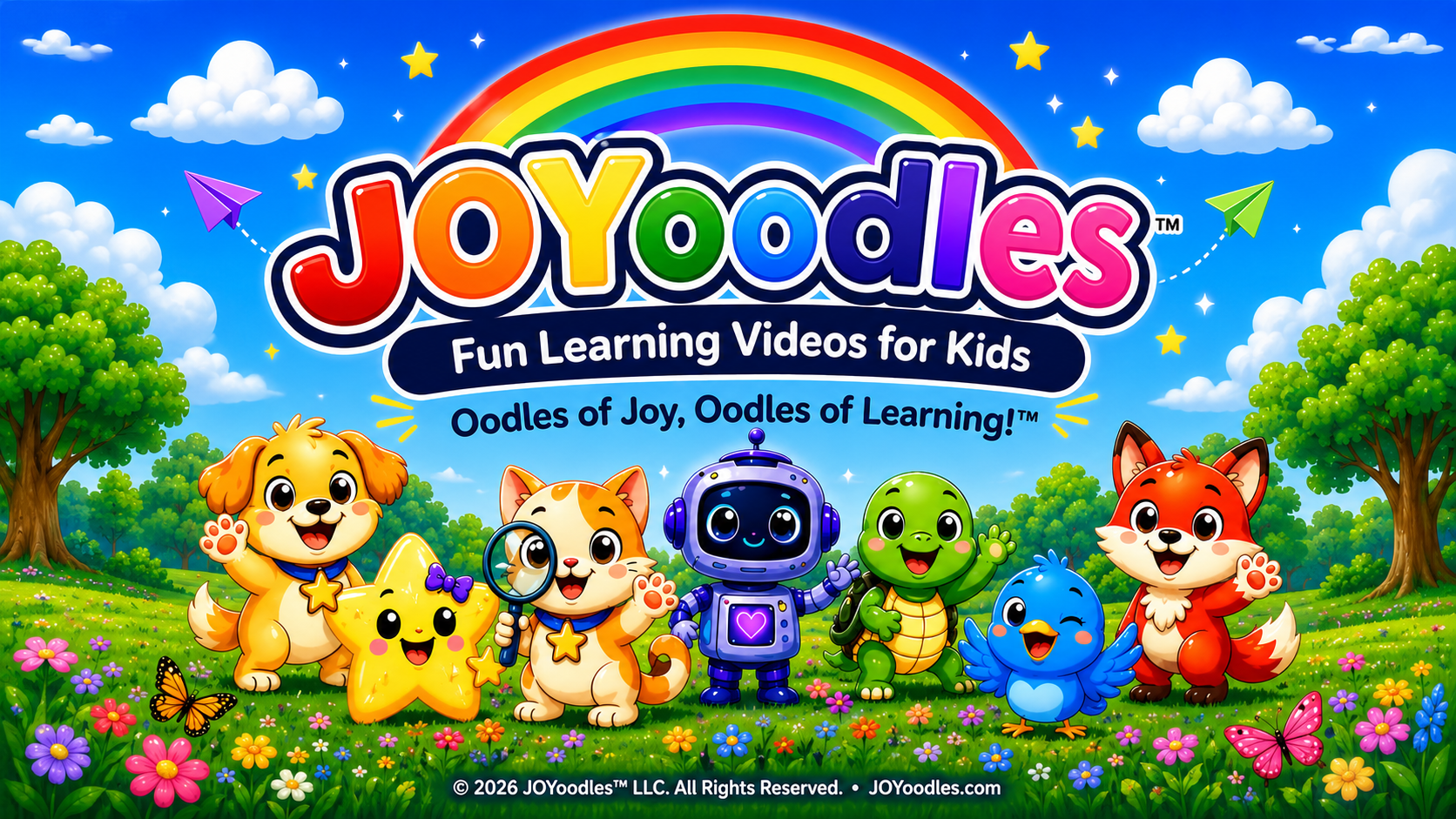 The seven JOYoodles characters together
