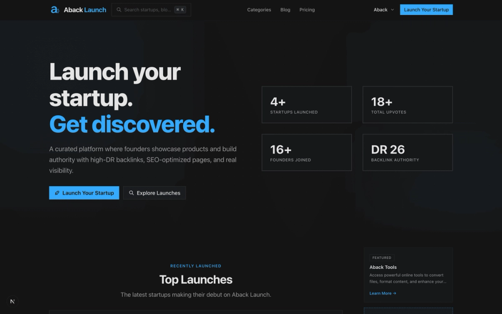 Product gallery image 1 for Aback Launch