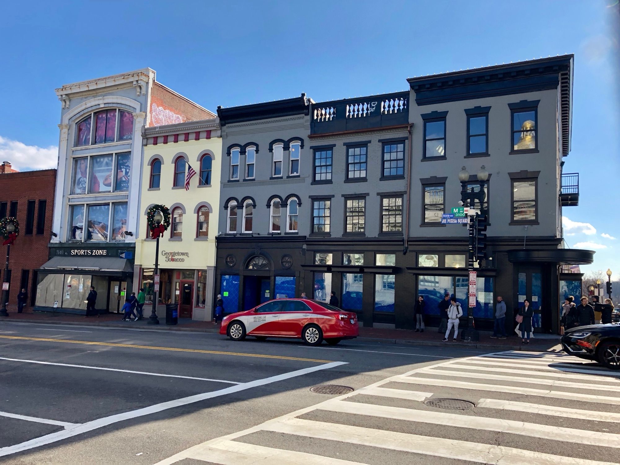 Shops along M Street NW in Georgetown, Washington, DC