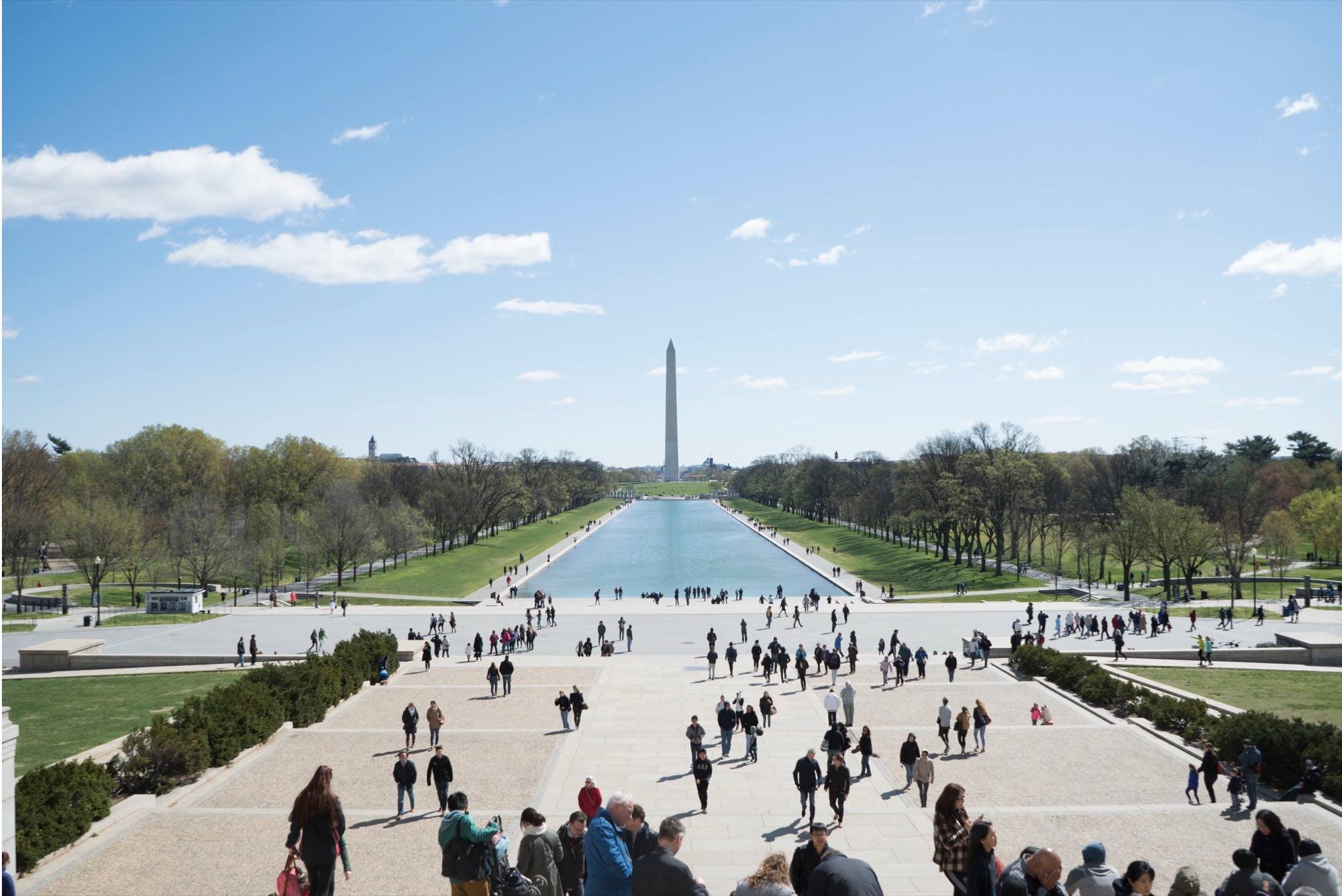 The Washington Monument and the Reflecting Pool, seen from the Lincoln Memorial