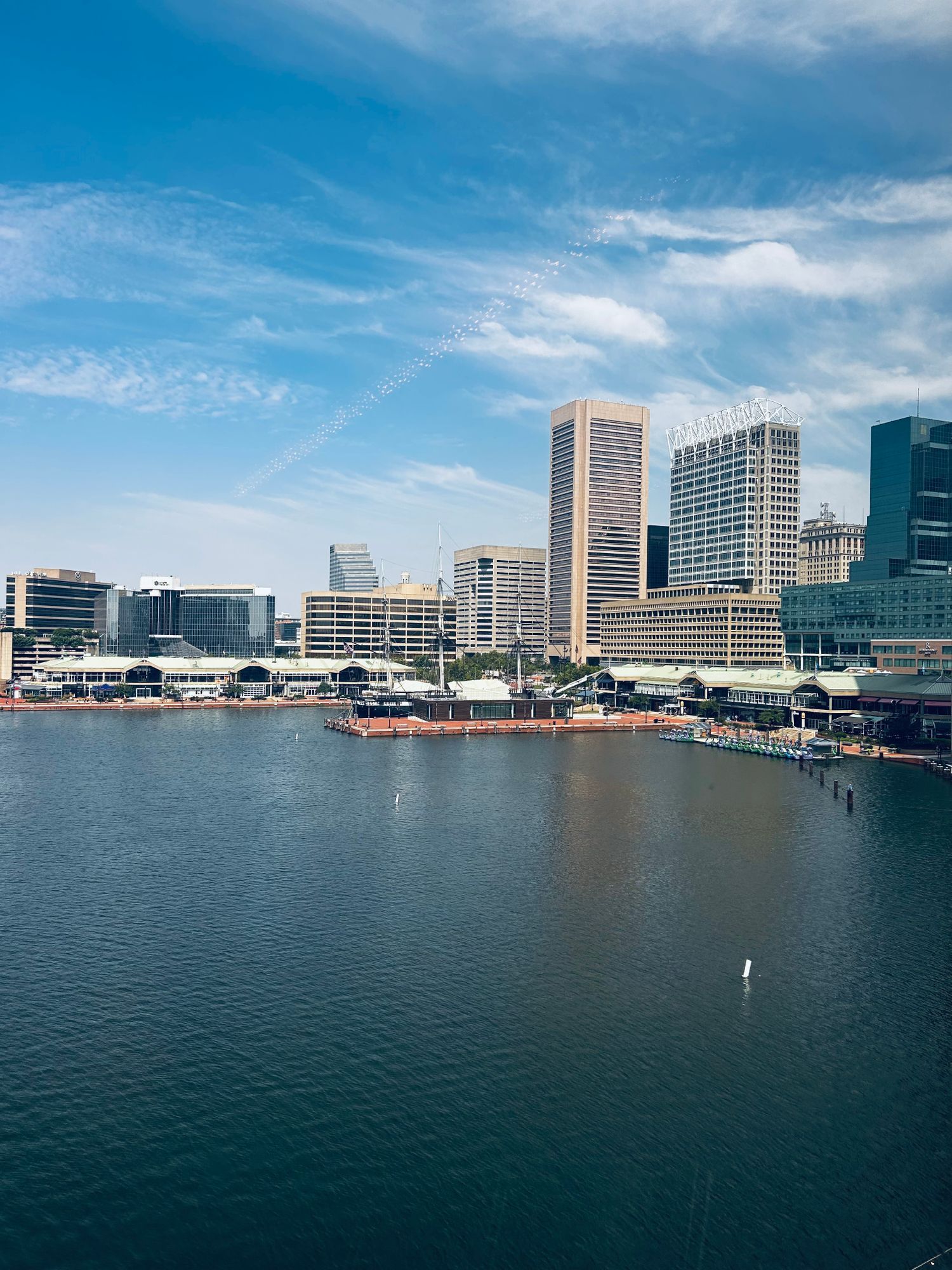 The Inner Harbor in Baltimore with the downtown towers across the water.