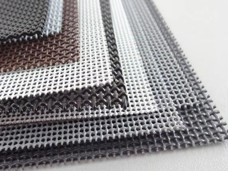 Plain weave stainless steel wire mesh sample under inspection