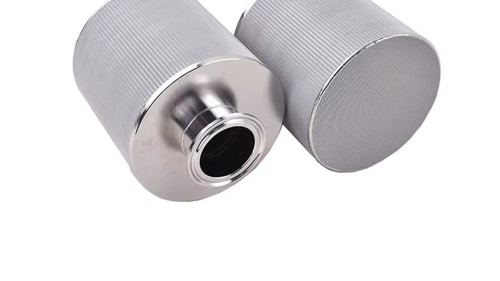 Elemen filter stainless steel sinter dengan konstruksi kartrid silinder yang digunakan untuk filtrasi pemulihan katalis