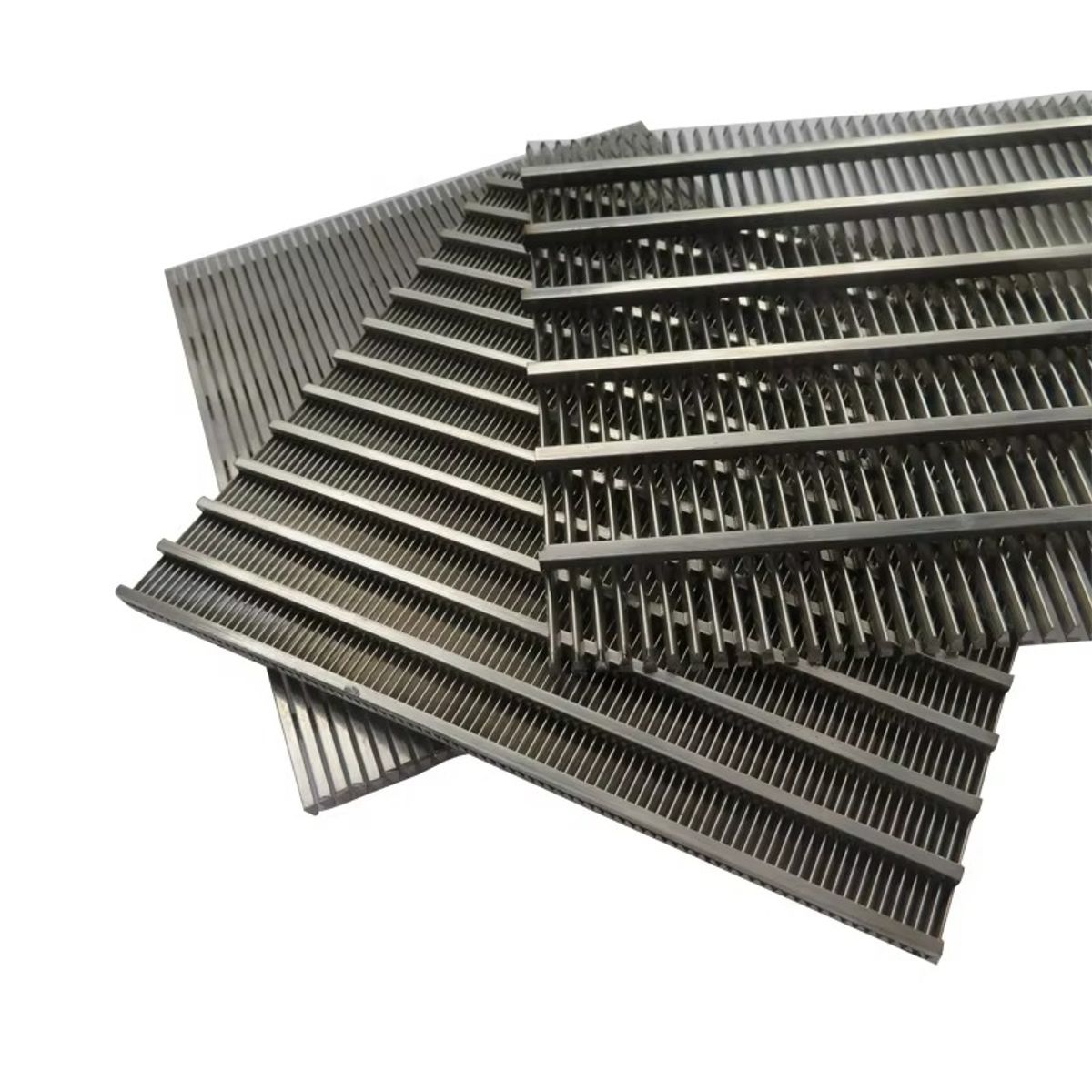 Metal mesh strip processing for custom filter support parts