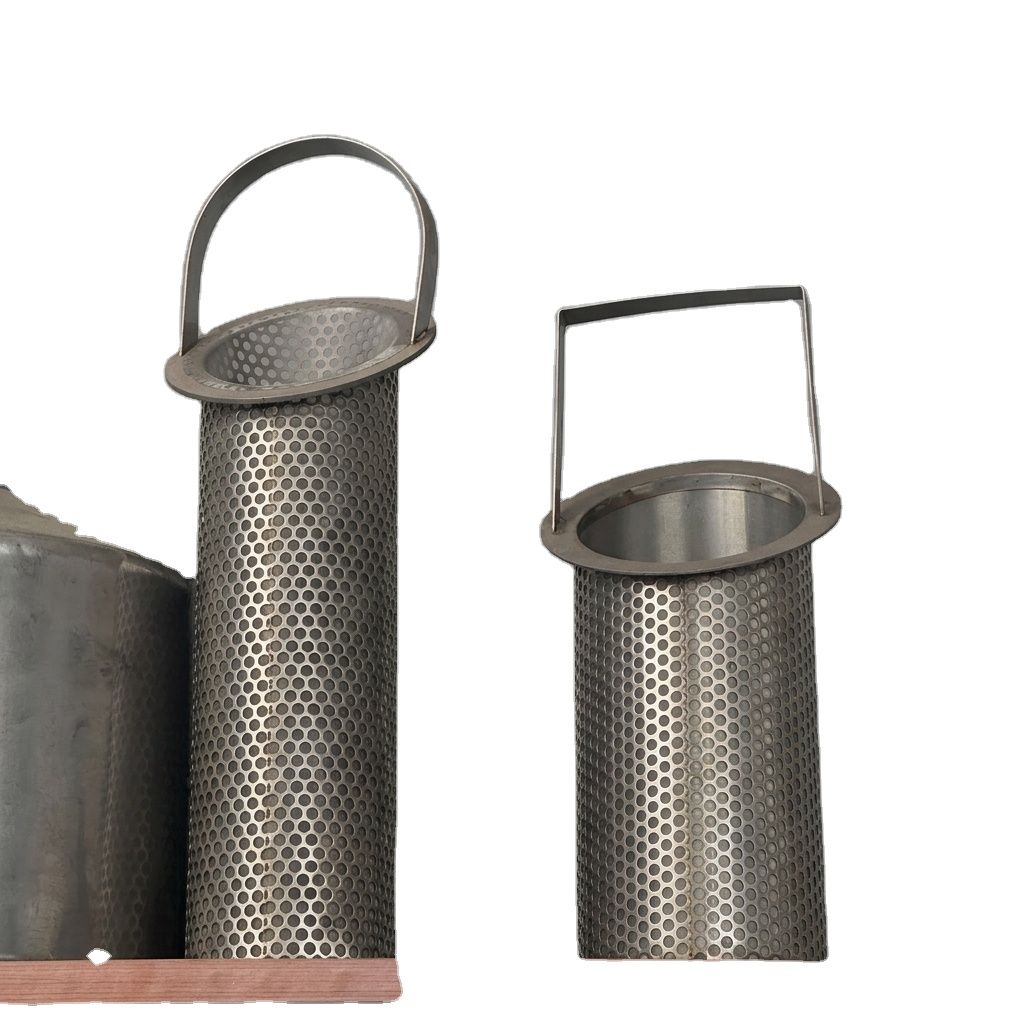 SS304 perforated filter baskets with lifting handles for pressure vessel service
