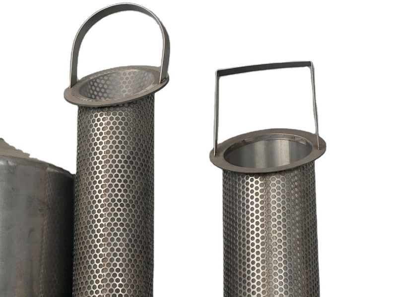 SS304 perforated filter baskets with lifting handles for pressure vessel service